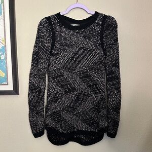 Sparrow Black and Gray Patterned Sweater